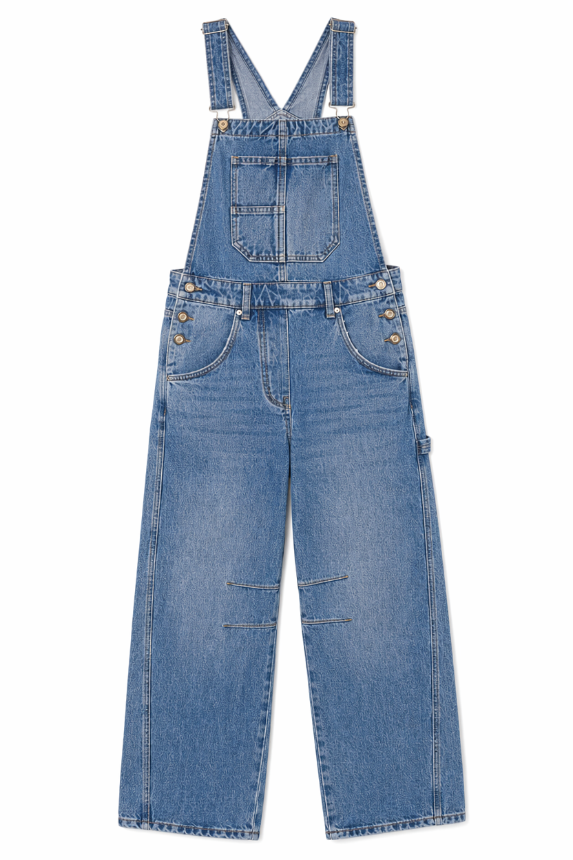 Women's Wide-Leg Denim Overalls