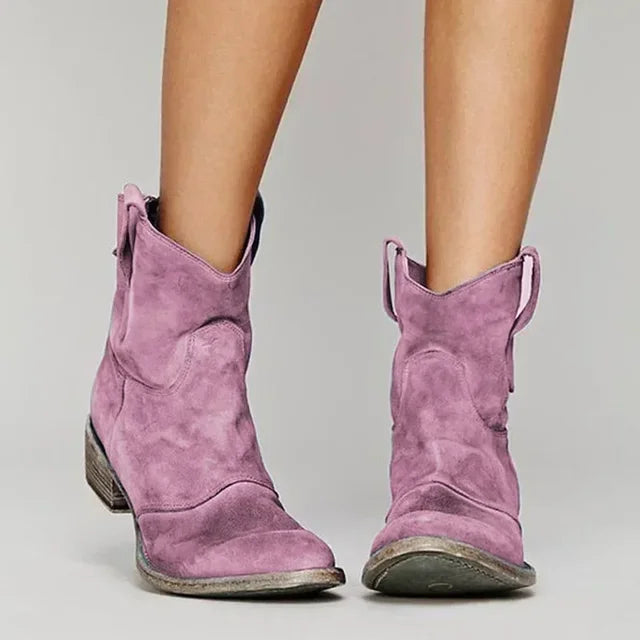 Women's Leather Western Ankle Boots