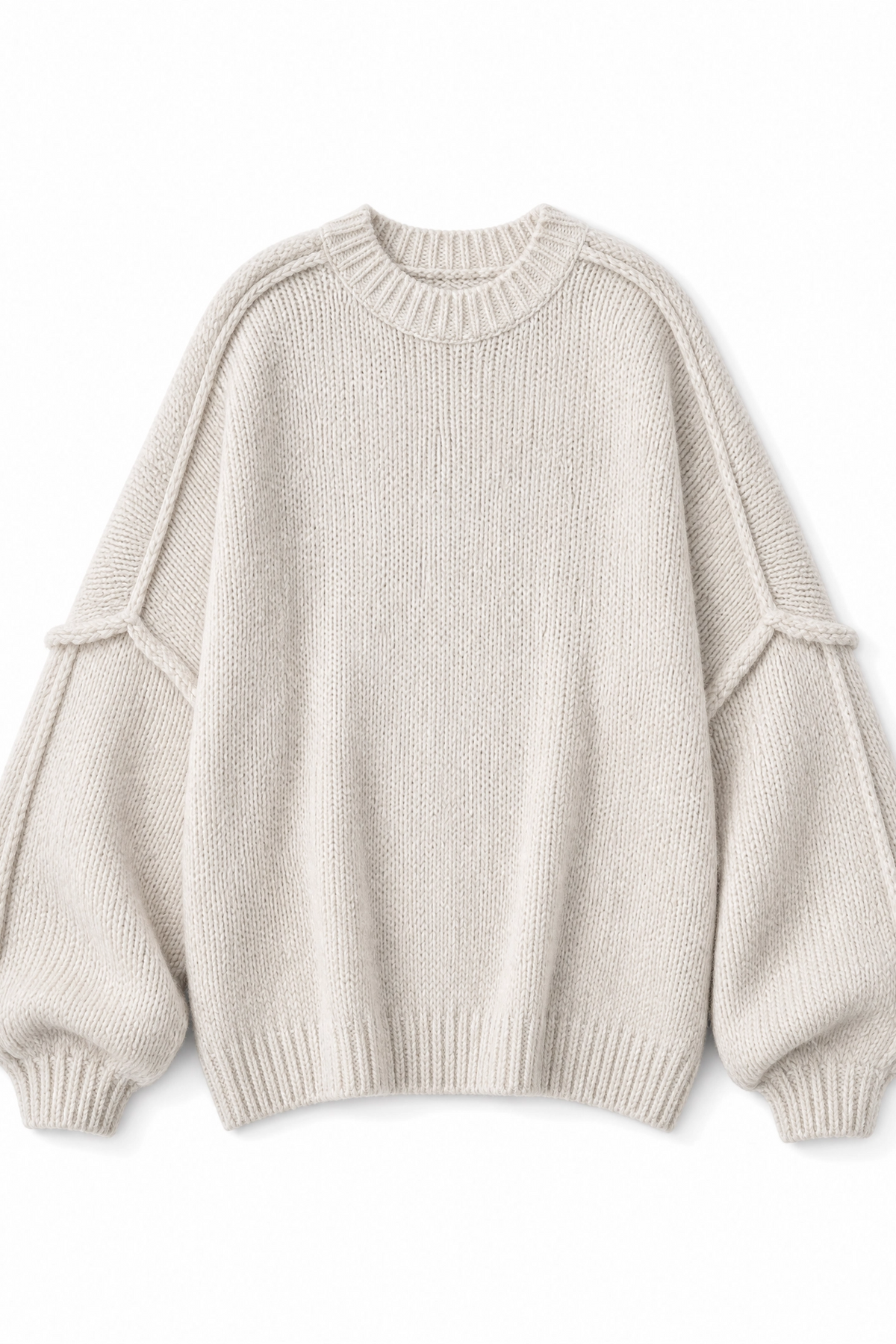 black oversized chunky knit sweater Averly London flat lay