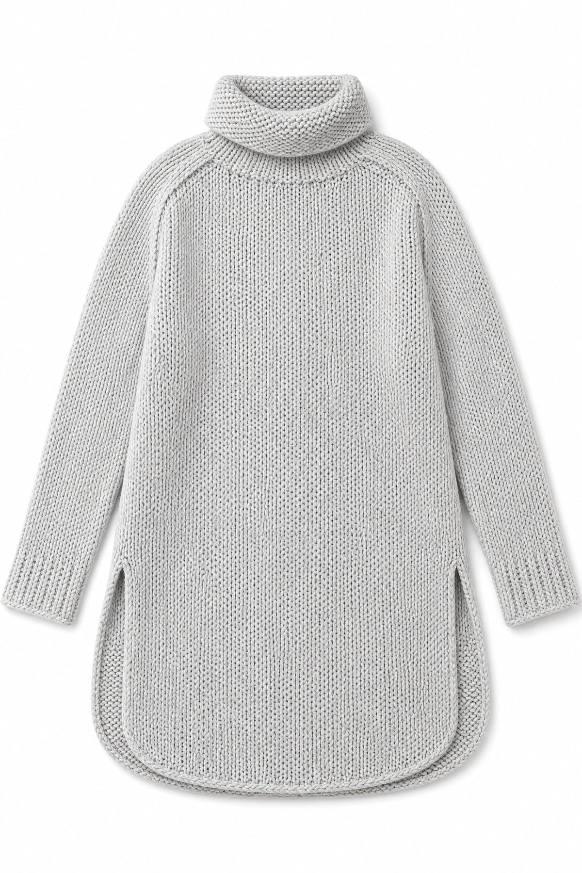 grey oversized long-line knit sweater Averly London flat lay