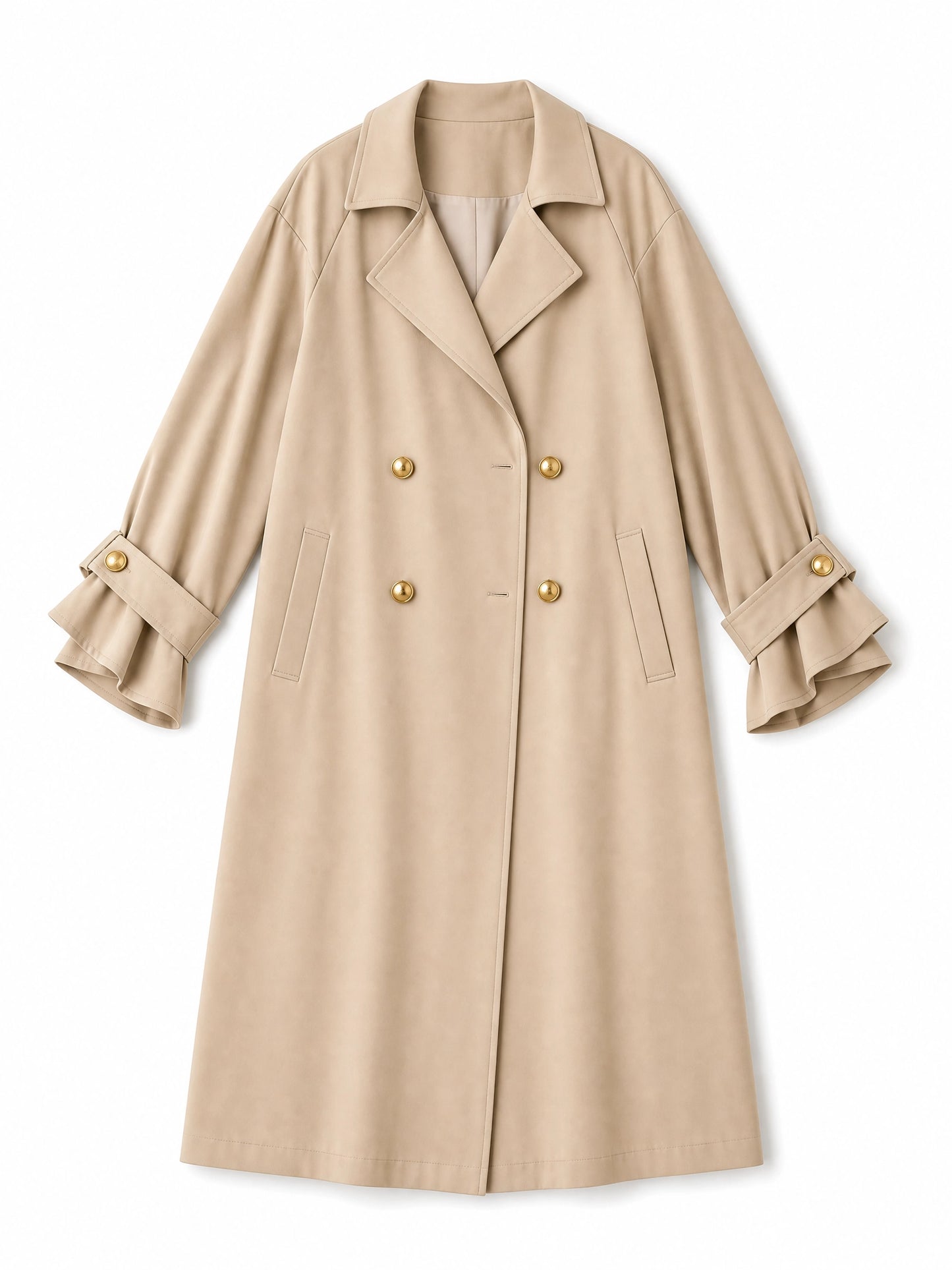 black waterproof trench coat Averly London flat lay