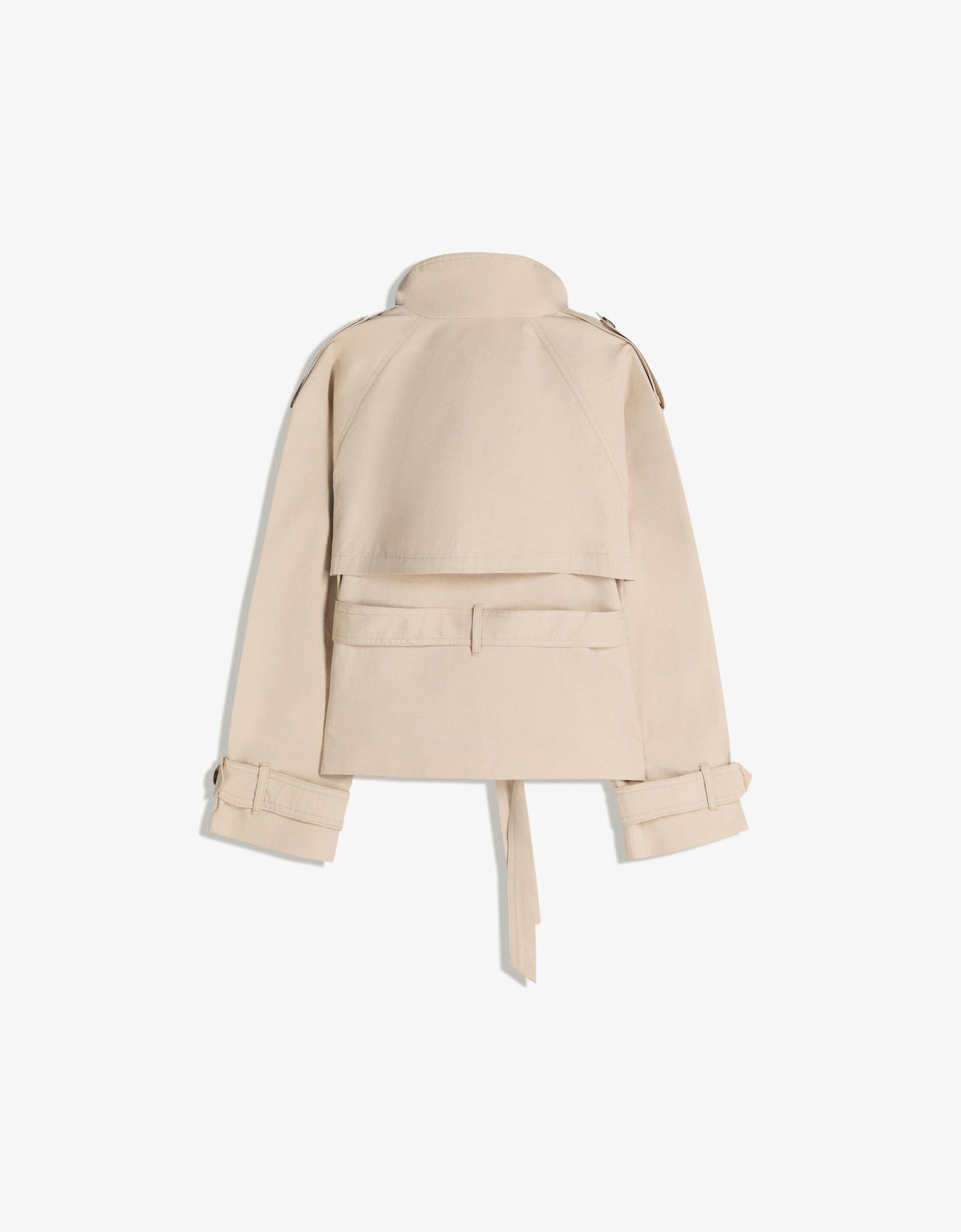 Funnel neck trench jacket
