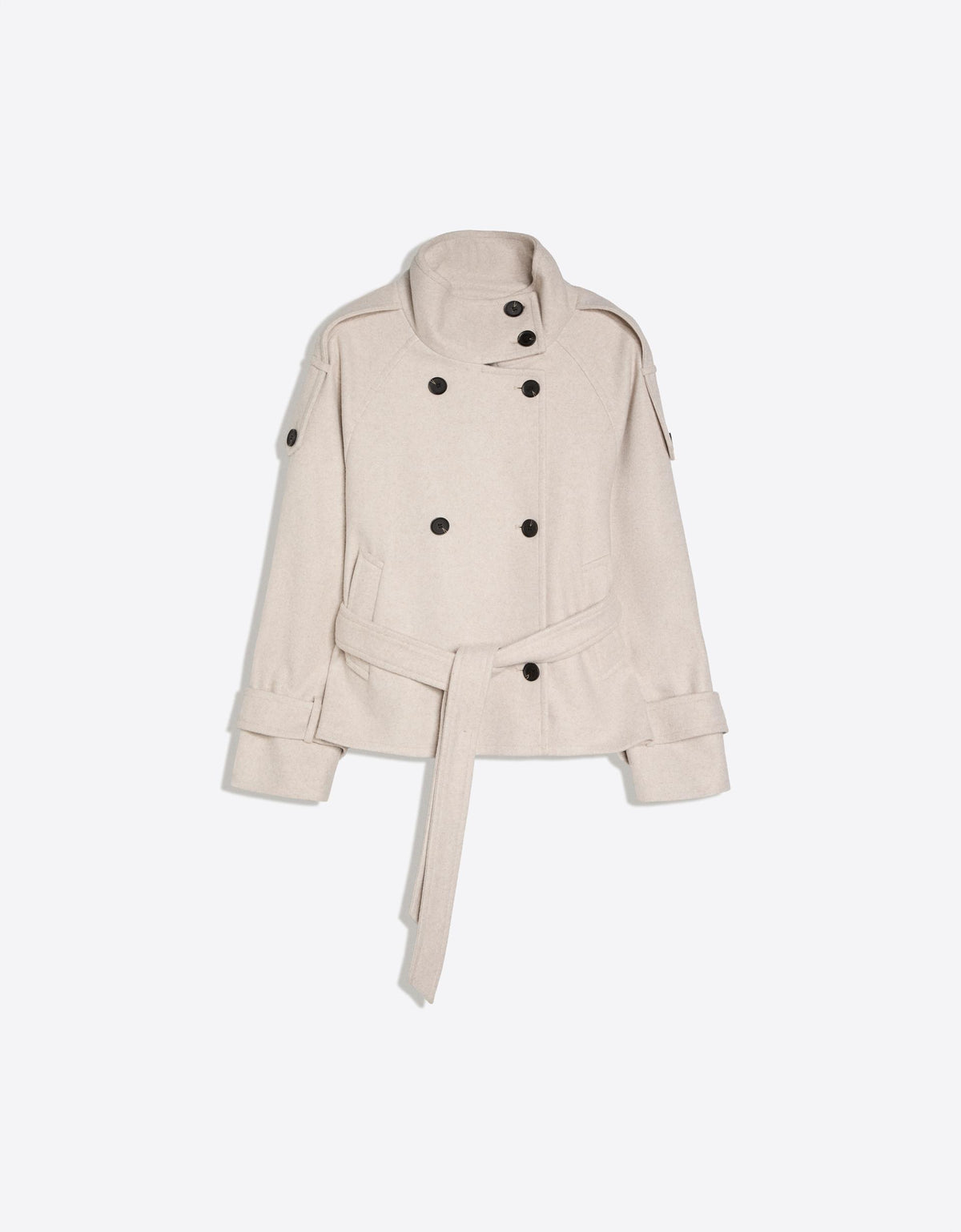 Soft-touch funnel neck trench jacket