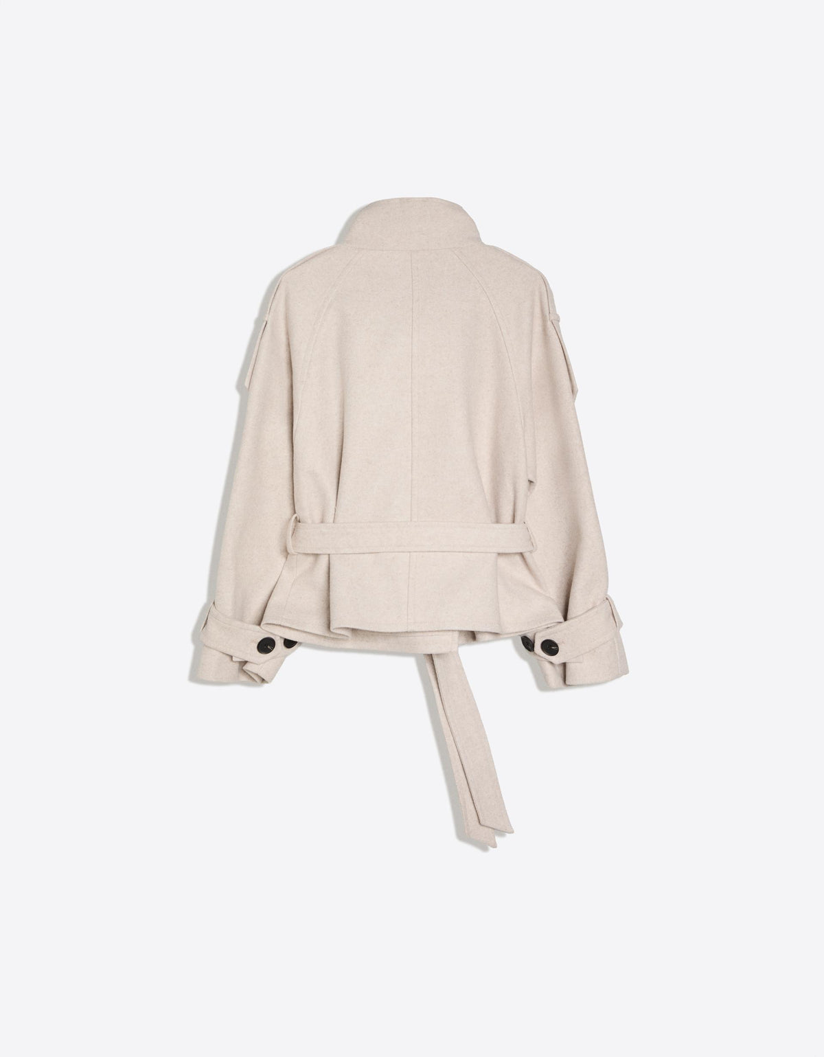 Soft-touch funnel neck trench jacket