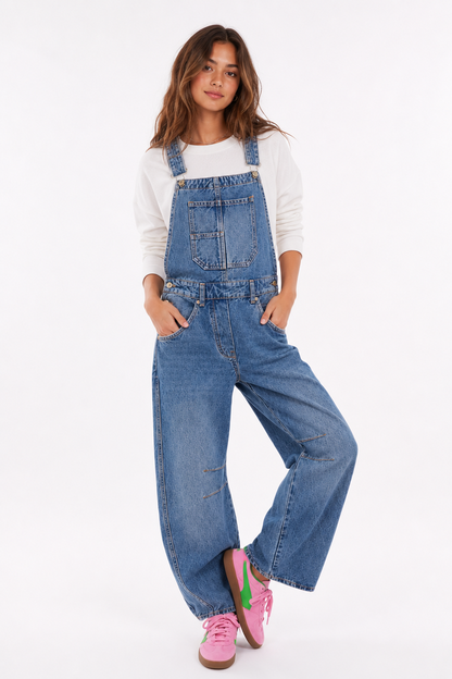Women's Wide-Leg Denim Overalls