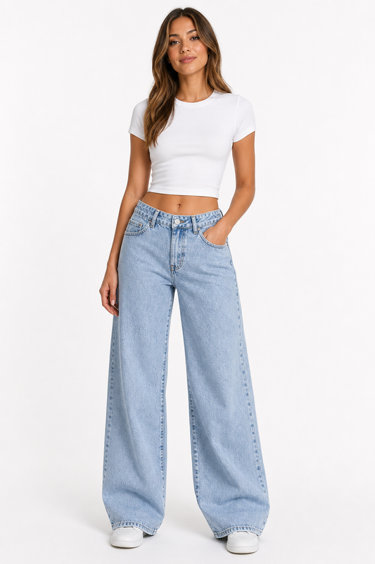 Women's High-Waisted Wide-Leg Jeans