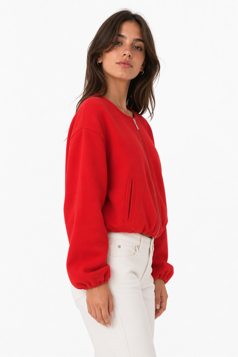 Women's Cropped Bomber Jacket
