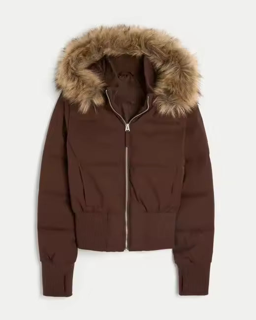 Peyton Faux Fur Trim Puffer Jacket