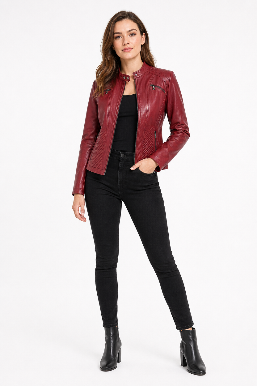 Women's Faux Leather Transitional Jacket