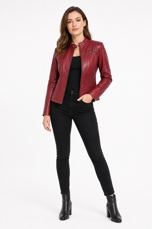 Women's Faux Leather Transitional Jacket