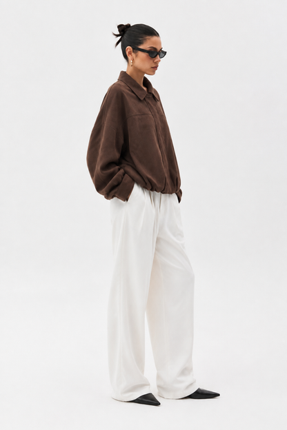 Women's Suede Texture Long Coat