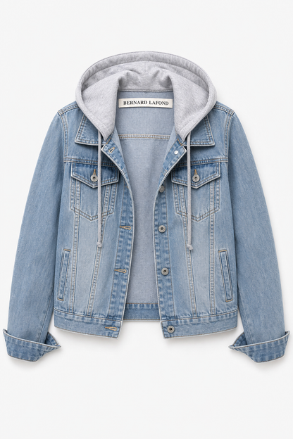Women's Denim Jacket with Detachable Hood
