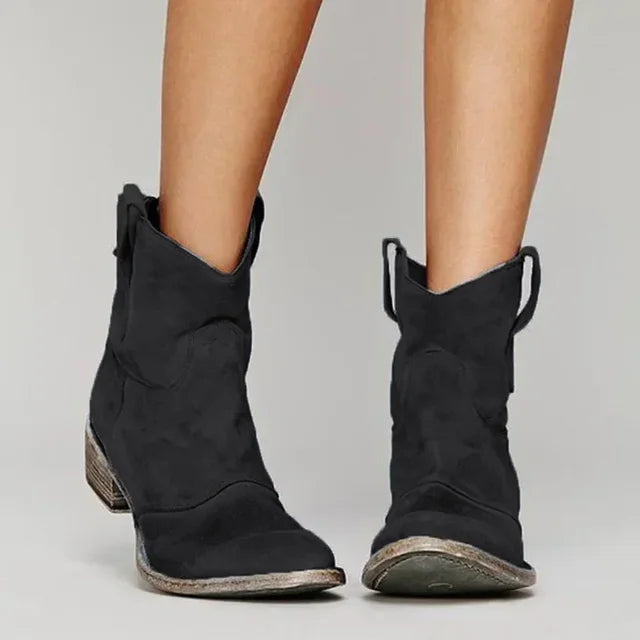 Women's Leather Western Ankle Boots