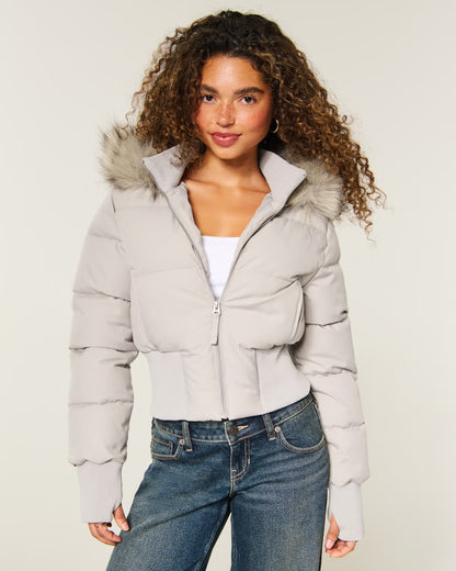 Peyton Faux Fur Trim Puffer Jacket