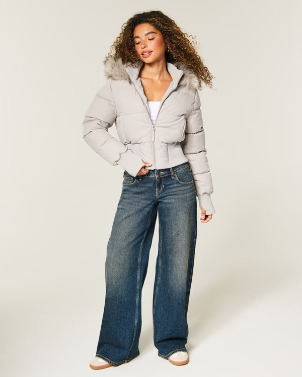 Peyton Faux Fur Trim Puffer Jacket