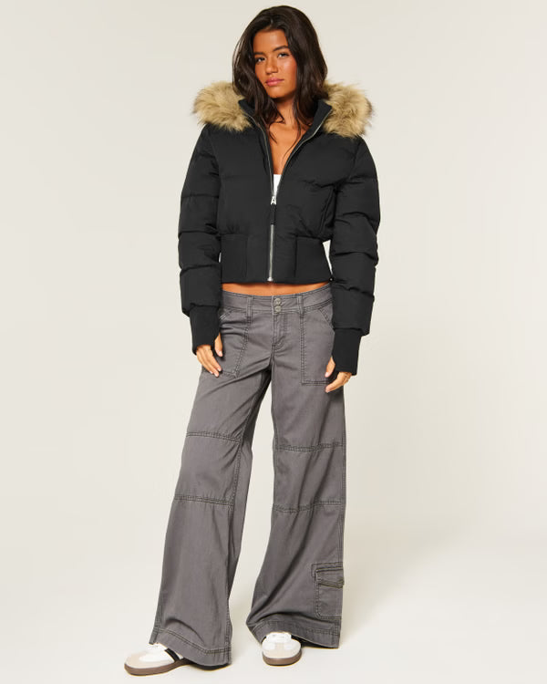Peyton Faux Fur Trim Puffer Jacket
