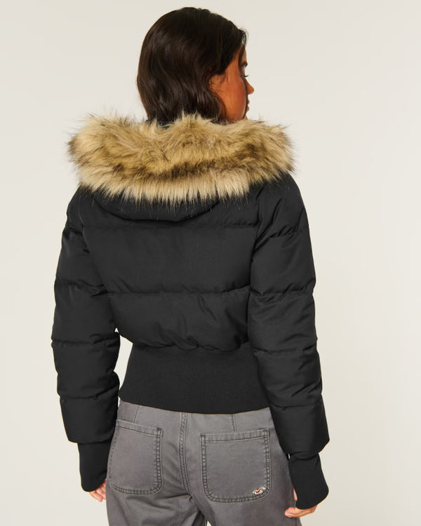 Peyton Faux Fur Trim Puffer Jacket