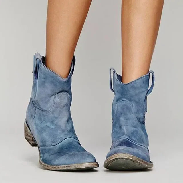 Women's Leather Western Ankle Boots