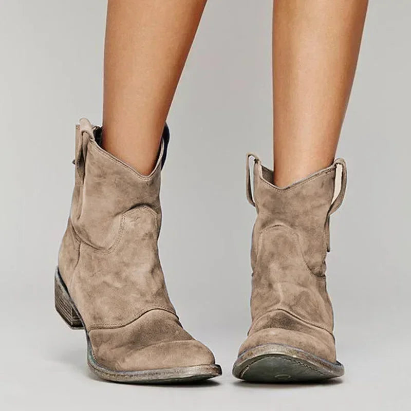 Women's Leather Western Ankle Boots