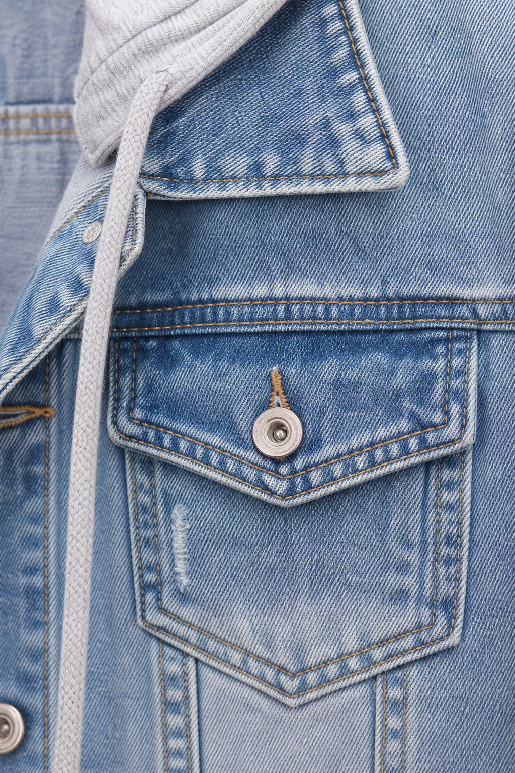 Women's Denim Jacket with Detachable Hood