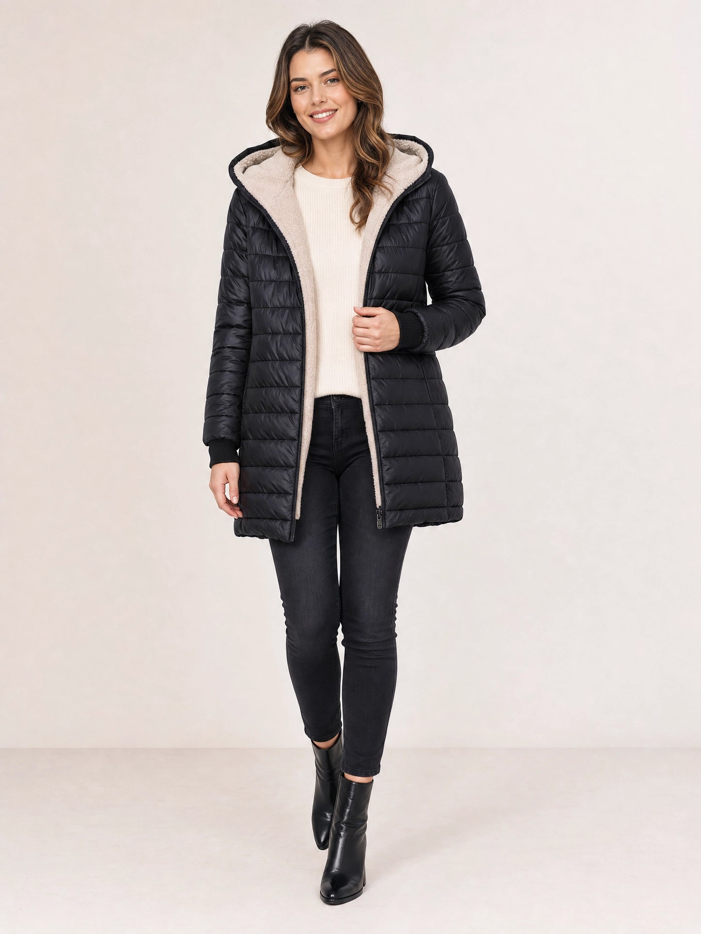 Women's Fleece-Lined Puffer Jacket
