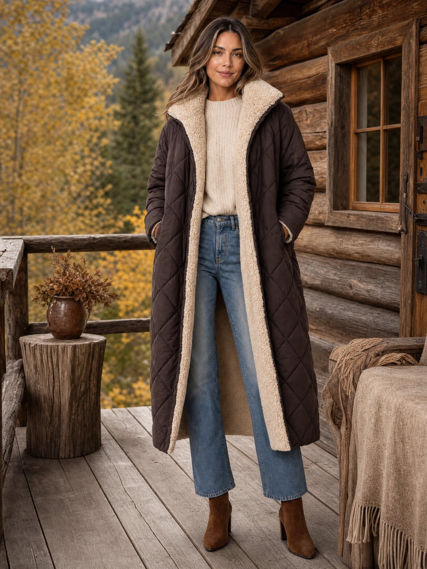 Women's Reversible Longline Coat