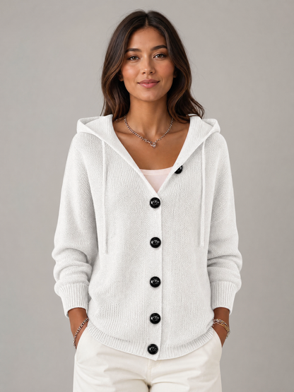 white longline open front cardigan Averly London front