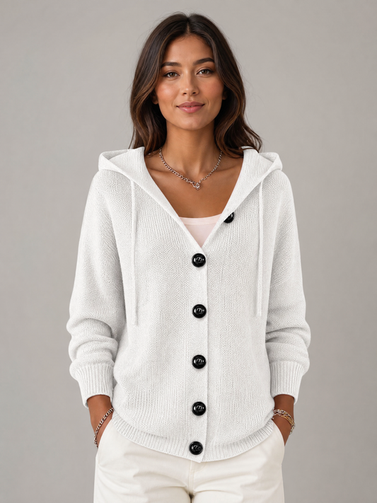white longline open front cardigan Averly London front