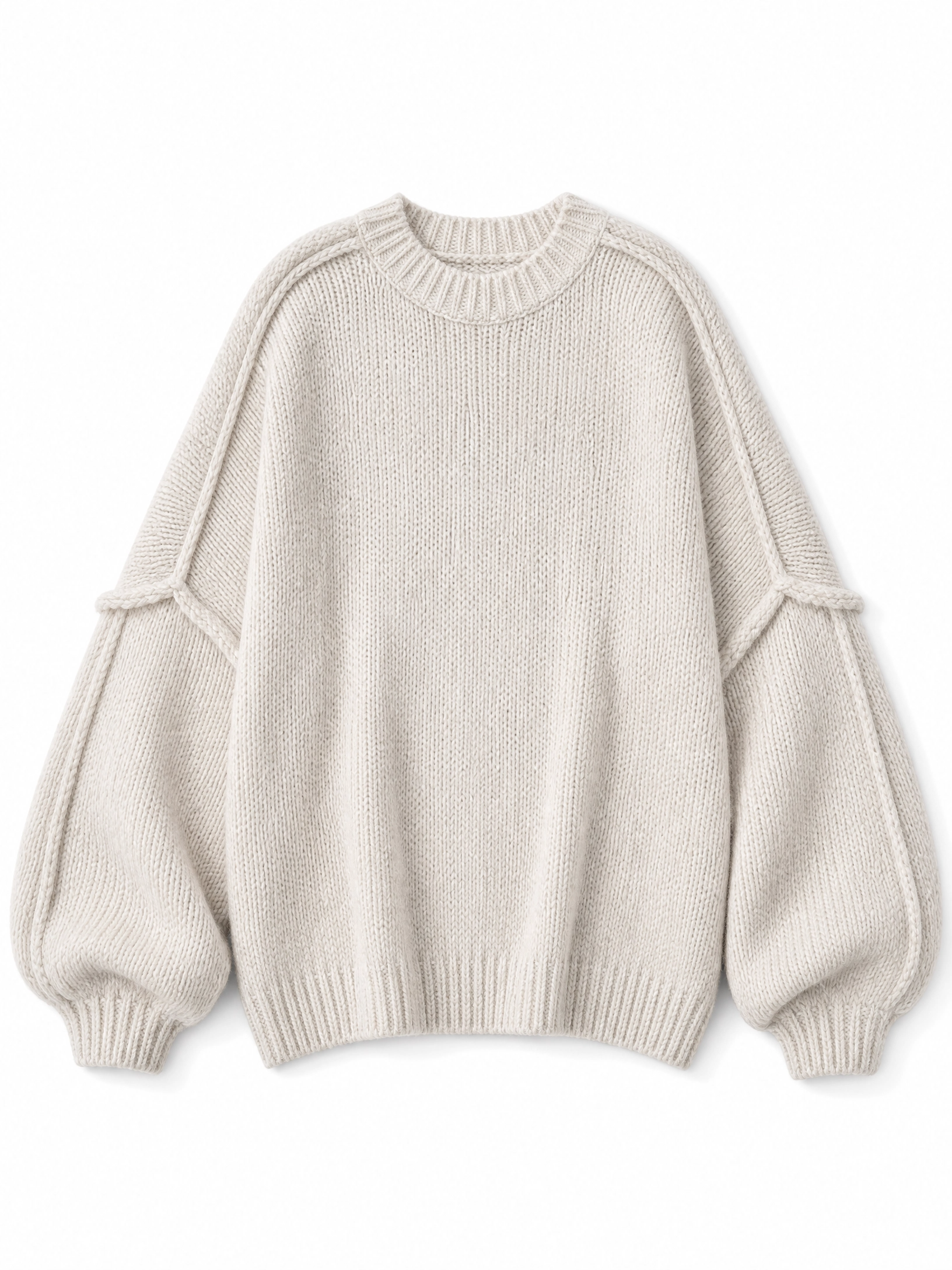 black oversized chunky knit sweater Averly London flat lay