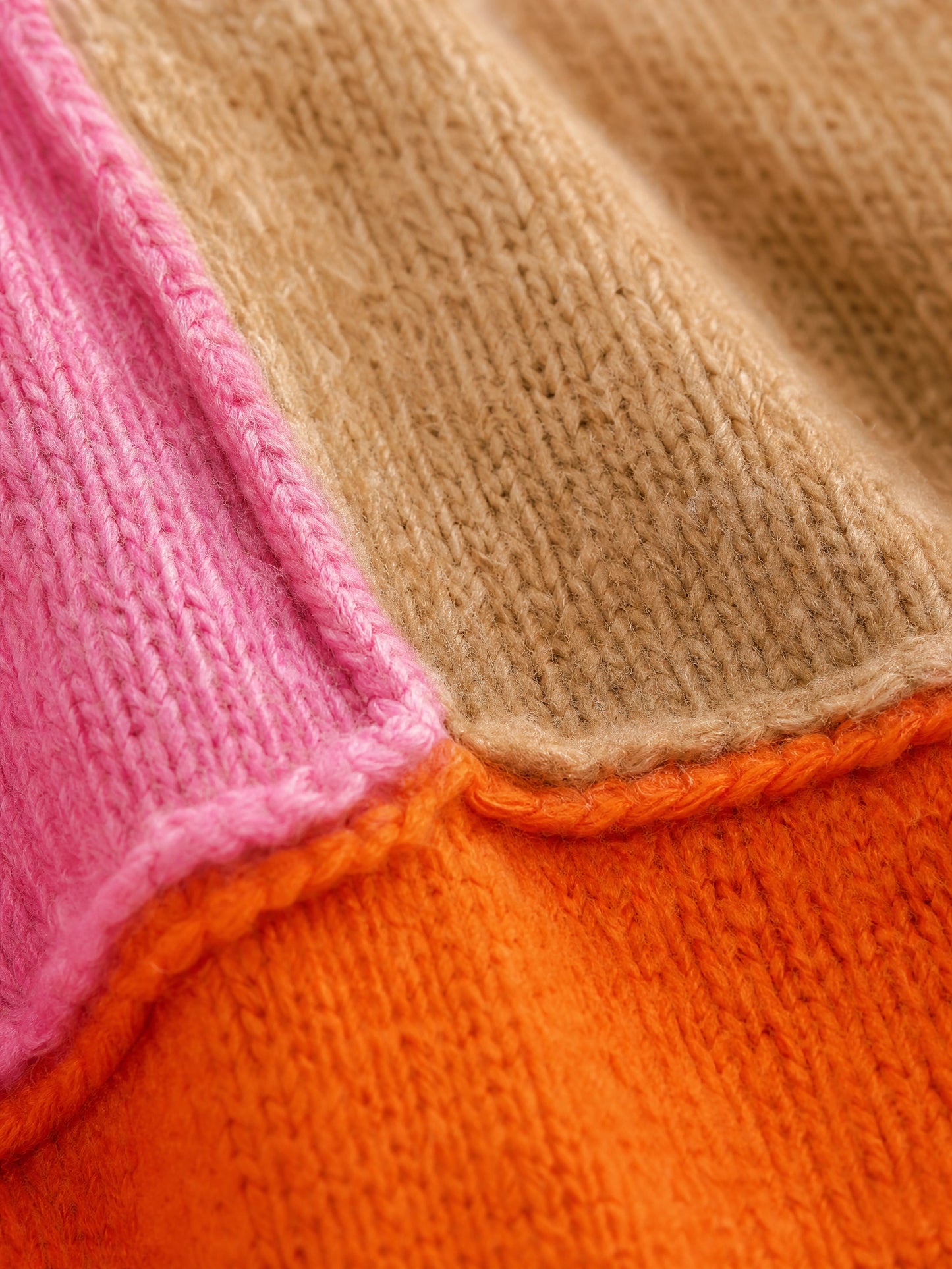 colour block turtleneck sweater Averly London panel detail