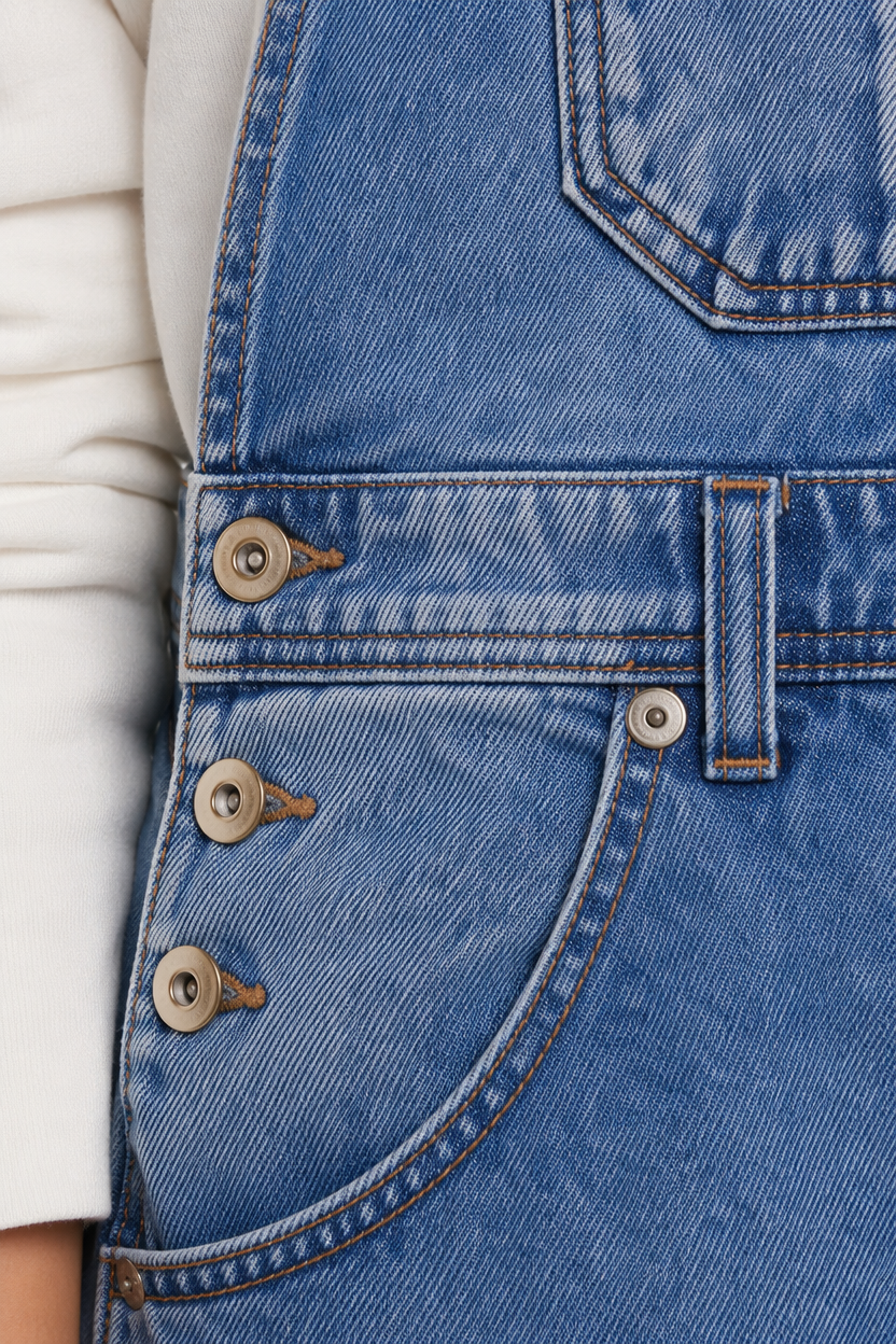 Women's Wide-Leg Denim Overalls