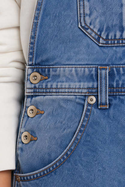 Women's Wide-Leg Denim Overalls