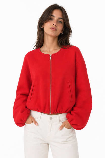 Women's Cropped Bomber Jacket
