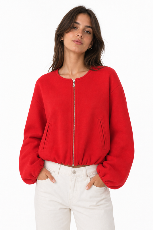 Women's Cropped Bomber Jacket