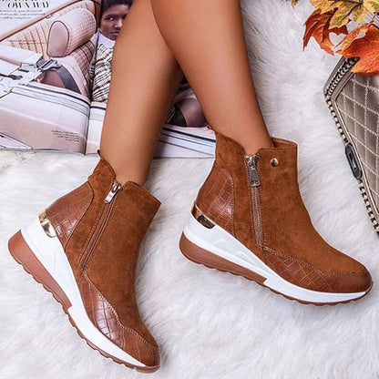 Women's Fleece-Lined Wedge Ankle Boots