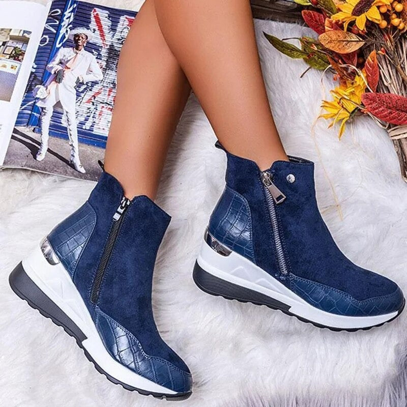 Women's Fleece-Lined Wedge Ankle Boots