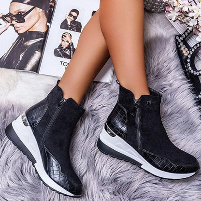 Women's Fleece-Lined Wedge Ankle Boots