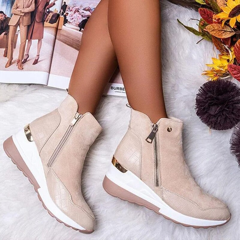 Women's Fleece-Lined Wedge Ankle Boots