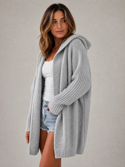 grey oversized knit sweater Averly London side view