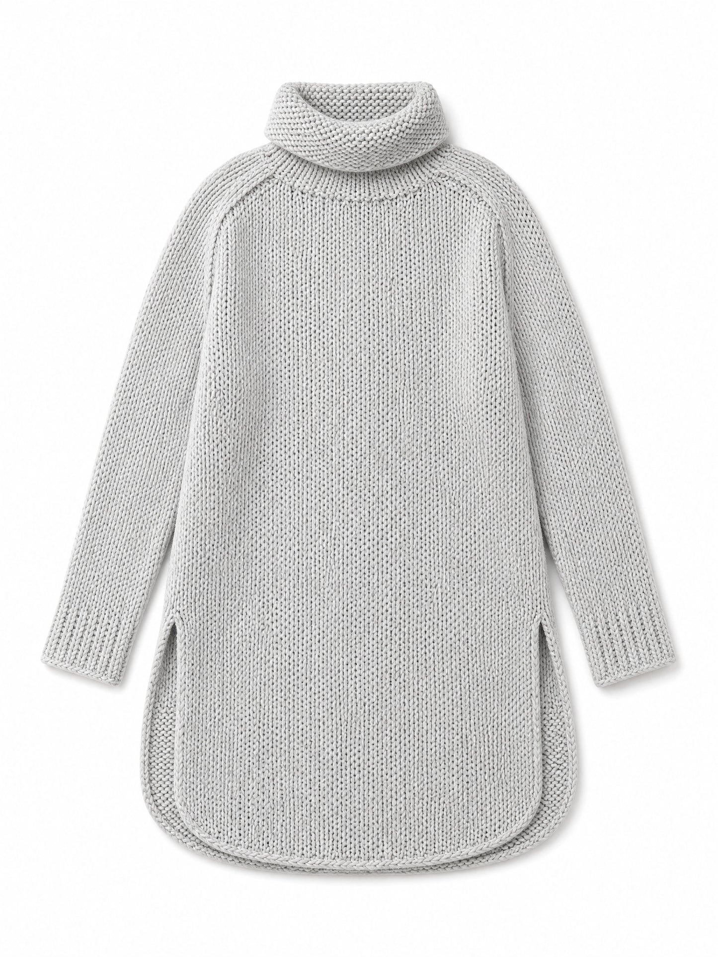 grey oversized long-line knit sweater Averly London flat lay
