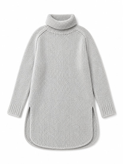 grey oversized long-line knit sweater Averly London flat lay