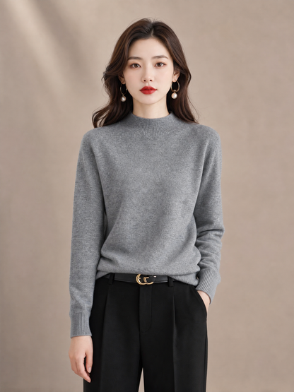 grey merino wool sweater Averly London front