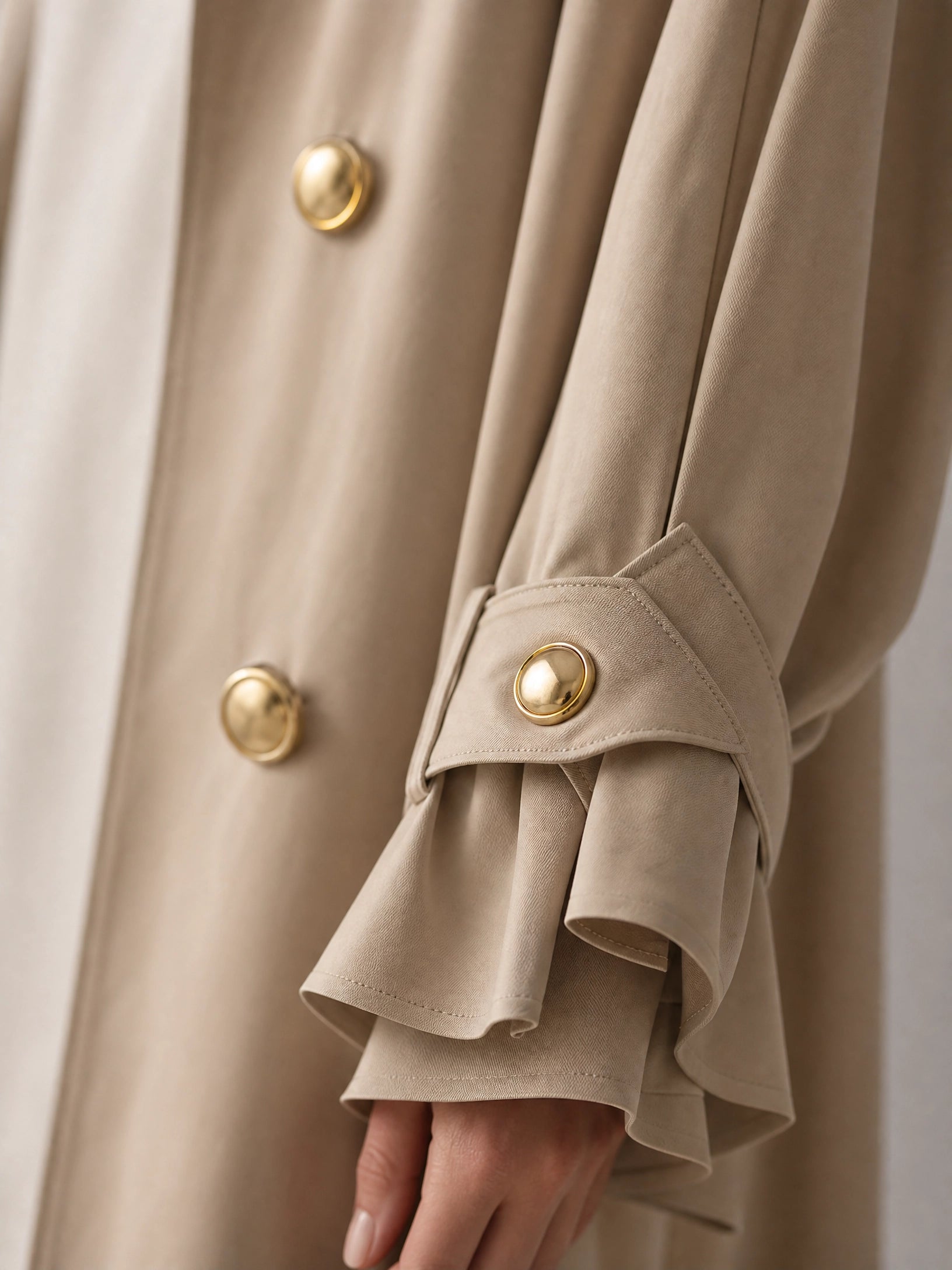 black waterproof trench coat Averly London belt detail